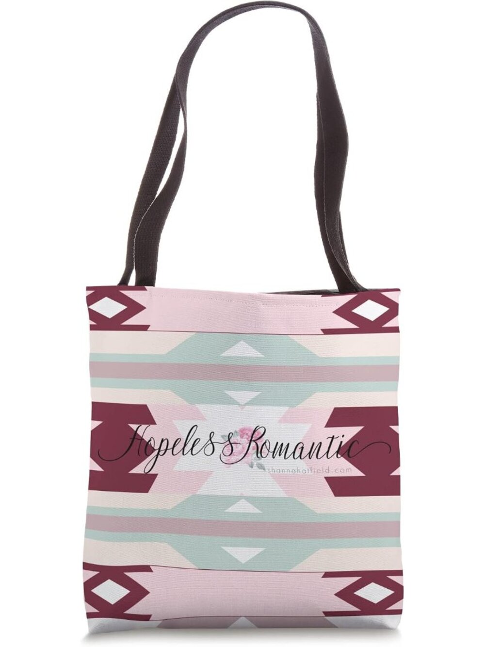 Hopeless Romantic Aztec Design Tote Bag